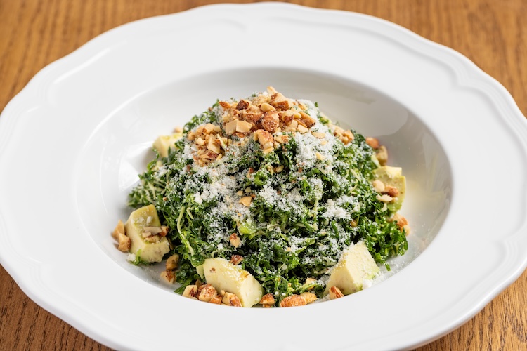 A plate of kale salad.